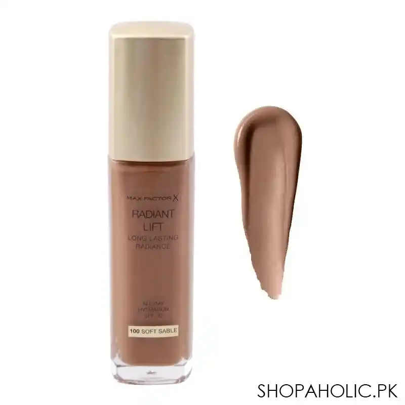 max factor radiant lift long lasting radiance spf 30 foundation, 100 soft sable main image