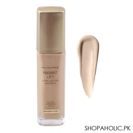 Max Factor Radiant Lift Long Lasting Radiance SPF 30 Foundation, 76 Warm Honey - Main Image