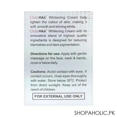 maxitech gluta max whitening cream, 30g image2