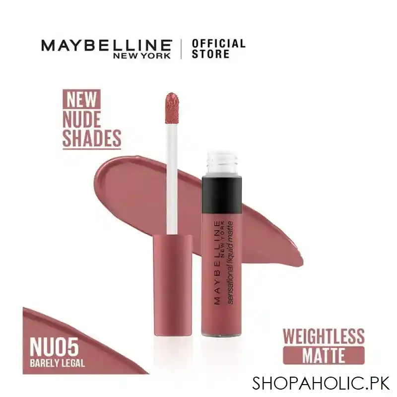 maybelline color sensational liquid matte, nu05, barely legal main image