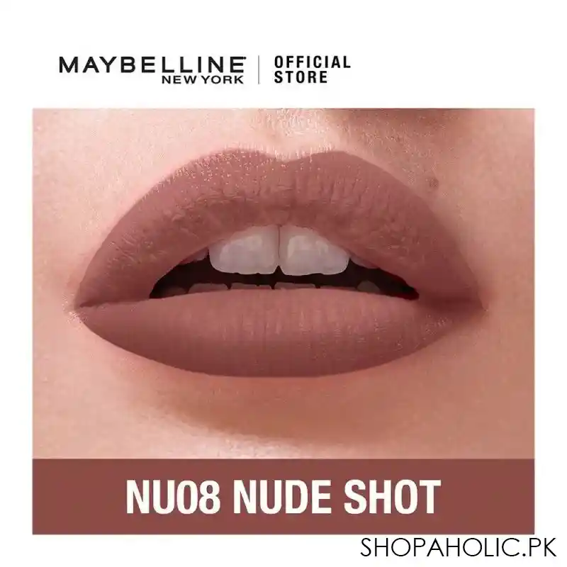 maybelline color sensational liquid matte, nu08, nude shot image2