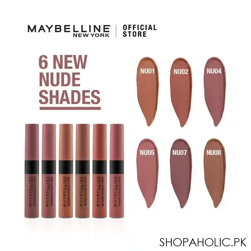 maybelline color sensational liquid matte, nu08, nude shot image4