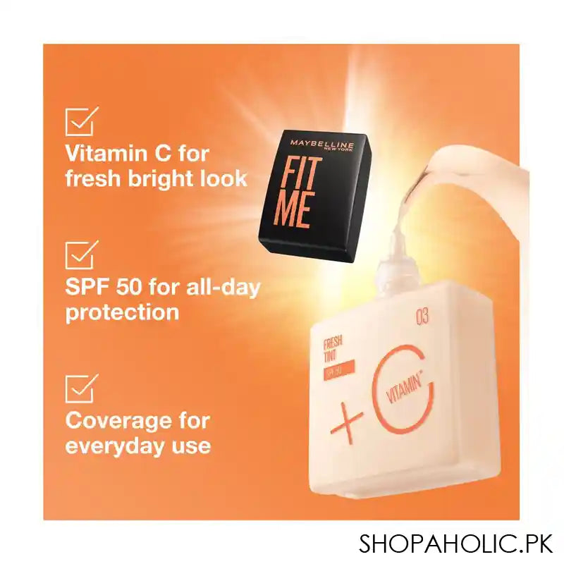 Maybelline Fit Me 2.5 Fresh Tint With SPF 50 & Vitamin C, 30ml - Image 2