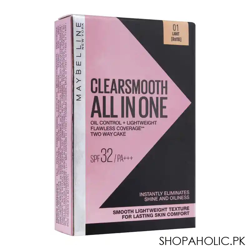 Maybelline New York Clear Smooth All In One Two Way Cake Refill, 01 Light - Main Image