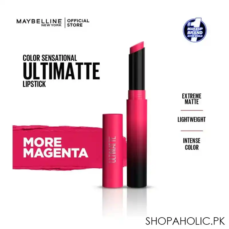 maybelline new york color sensational ultimate matte lipstick, 399 more magenta image3