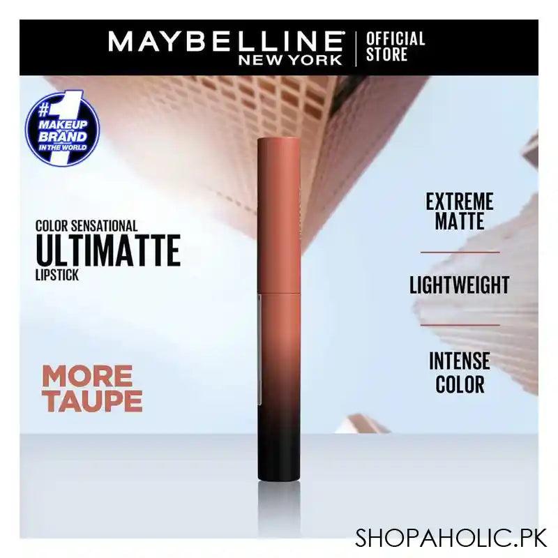 Maybelline New York Color Sensational Ultimatte Matte Lipstick, 799 More Taupe - Image 4