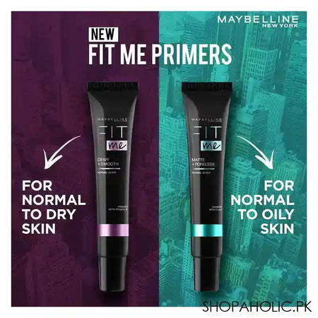 Maybelline New York Fit Me Dewy + Smooth Primer With Clay, Normal To Dry Skin - Image 2