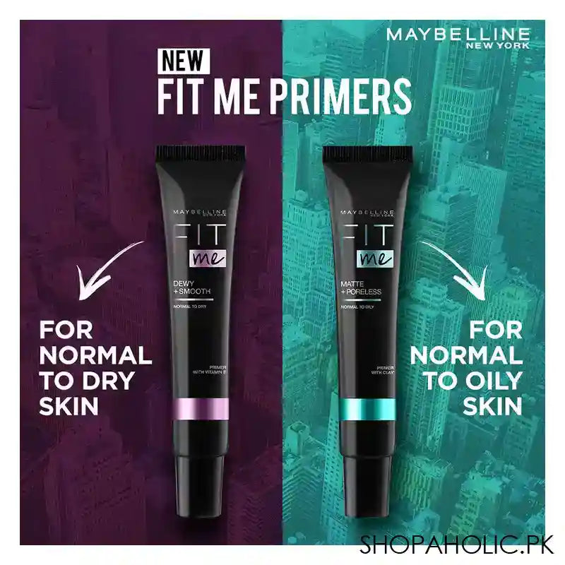 Maybelline New York Fit Me Dewy + Smooth Primer With Clay, Normal To Dry Skin - Image 2