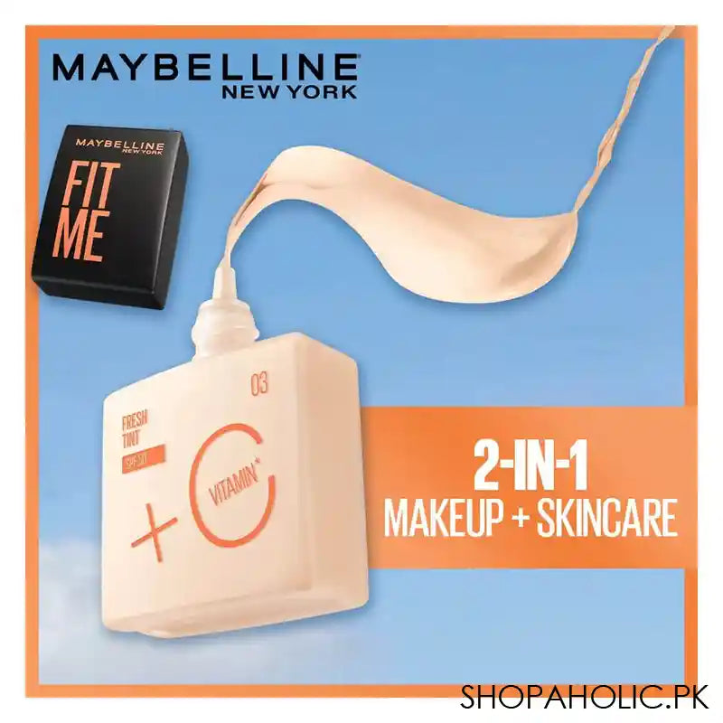 Maybelline New York Fit Me Fresh Tint With SPF 50 & Vitamin C, Natural Coverage Foundation, For Daily Use, Shade 02, 30ml - Main Image