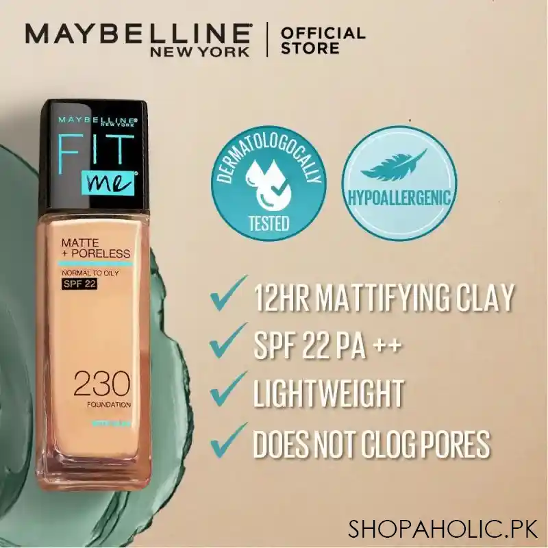 maybelline new york fit me matte + poreless spf 22 foundation, 120 classic ivory, 30ml image4