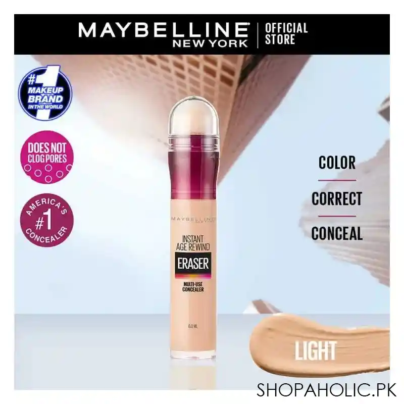 maybelline new york instant age rewind eraser dark circles concealer, 120 light image2