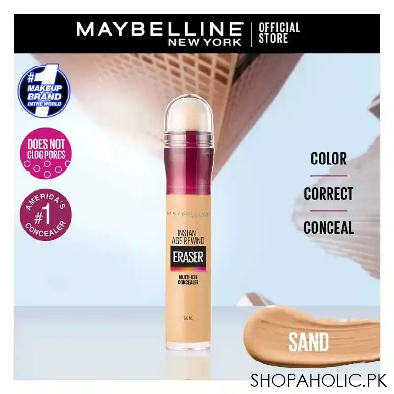 maybelline new york instant age rewind eraser dark circles concealer, 122 sand image2