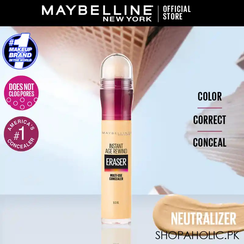 Maybelline New York Instant Age Rewind Eraser Dark Circles Concealer, Neutralizer, 150 - Main Image