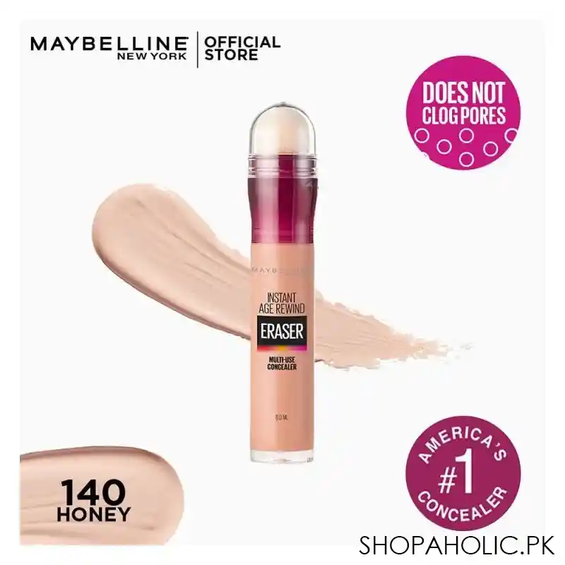 maybelline new york instant age rewind eraser dark circles treatment concealer, 140 honey main image