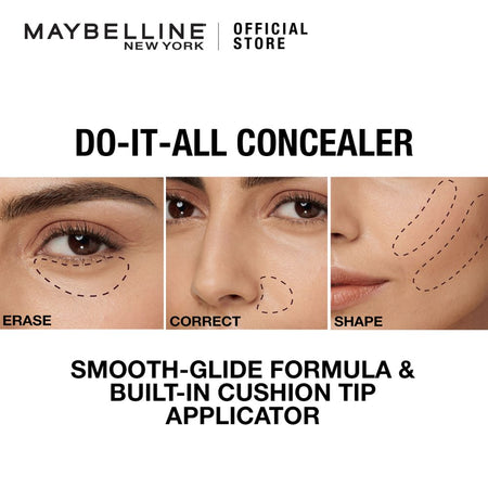 Maybelline New York Instant Eraser 12HR Multi-use 2-in-1 Concealer & Treatment, Full Coverage - 150 Neutralizer - Image 3