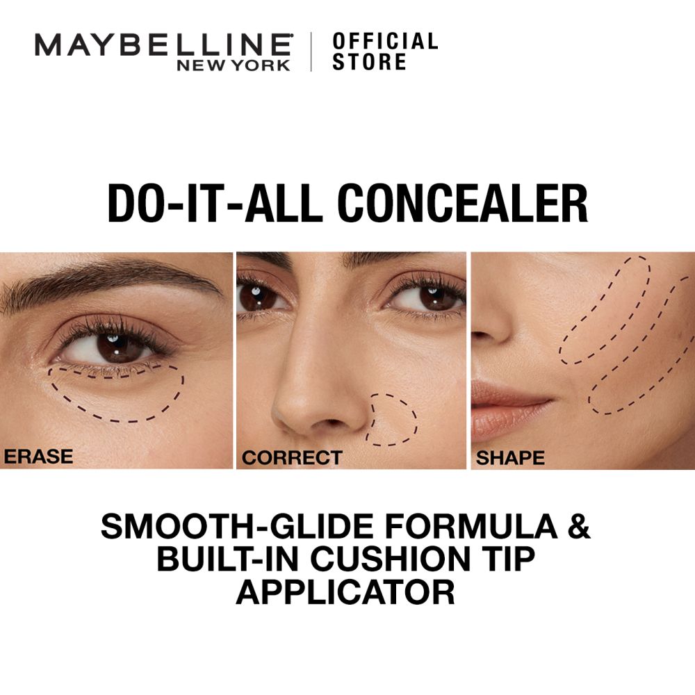 Maybelline New York Instant Eraser 12HR Multi-use 2-in-1 Concealer & Treatment, Full Coverage - 150 Neutralizer - Image 3