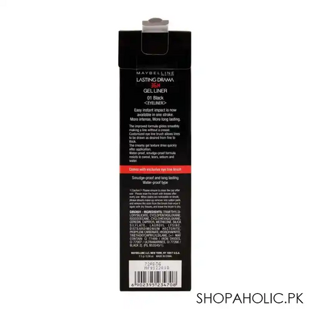 maybelline new york lasting drama 36h gel eyeliner, 01 black image4