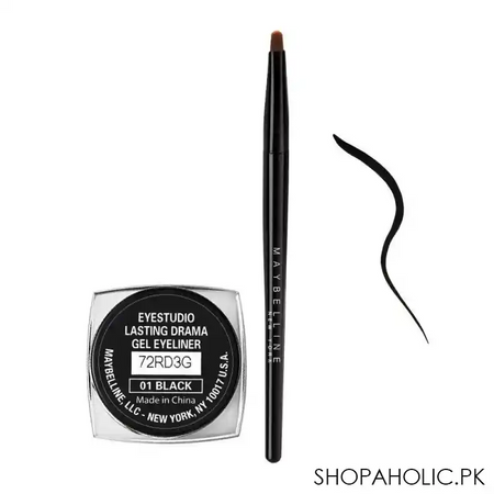 maybelline new york lasting drama 36h gel eyeliner, 01 black main image