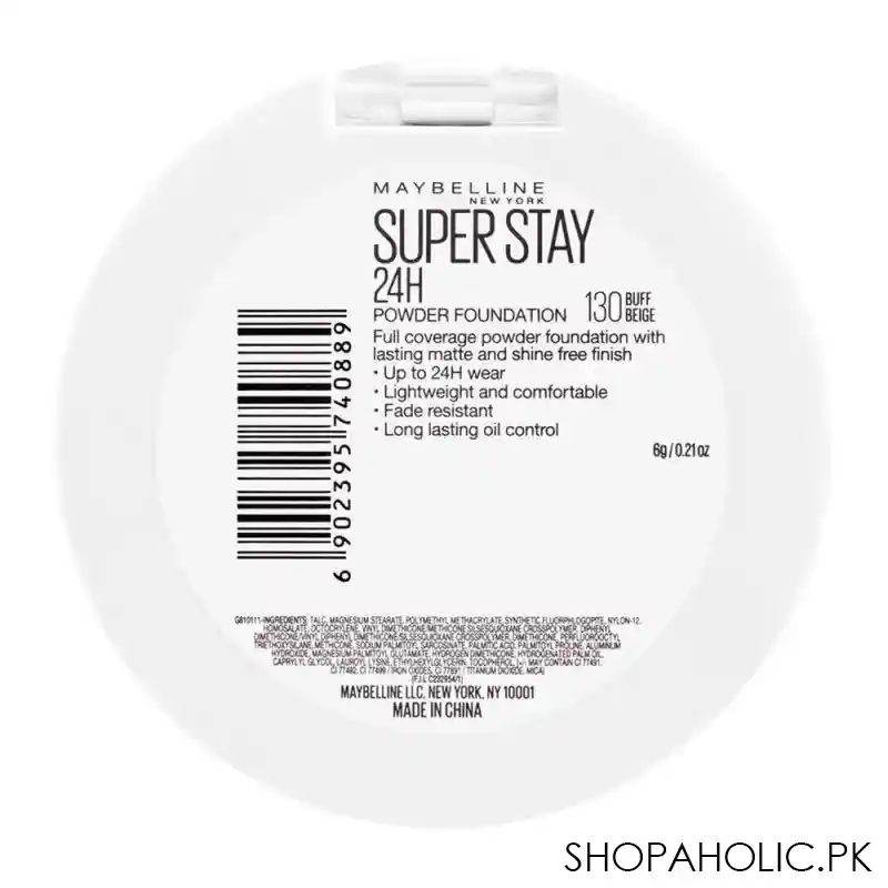 maybelline new york superstay 24h full coverage powder foundation, 130 buff beige image3
