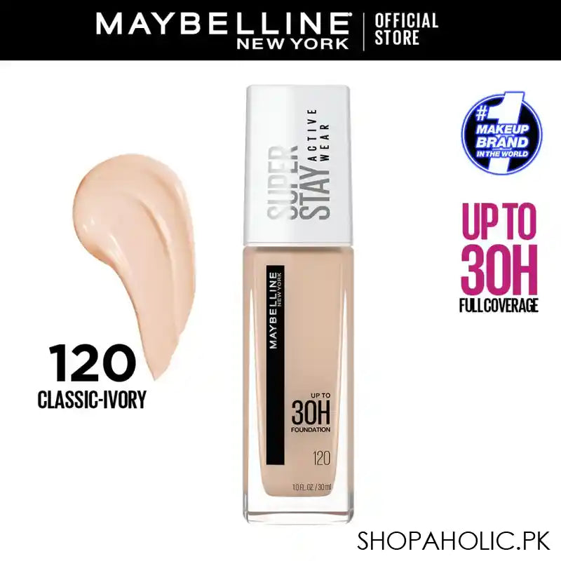 Maybelline New York Superstay Active Wear Upto 30H Foundation, 120, 30ml - Main Image