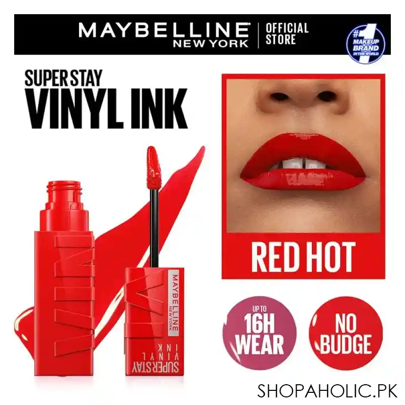 maybelline new york superstay vinyl ink longwear liquid lipstick, 25, red hot main image