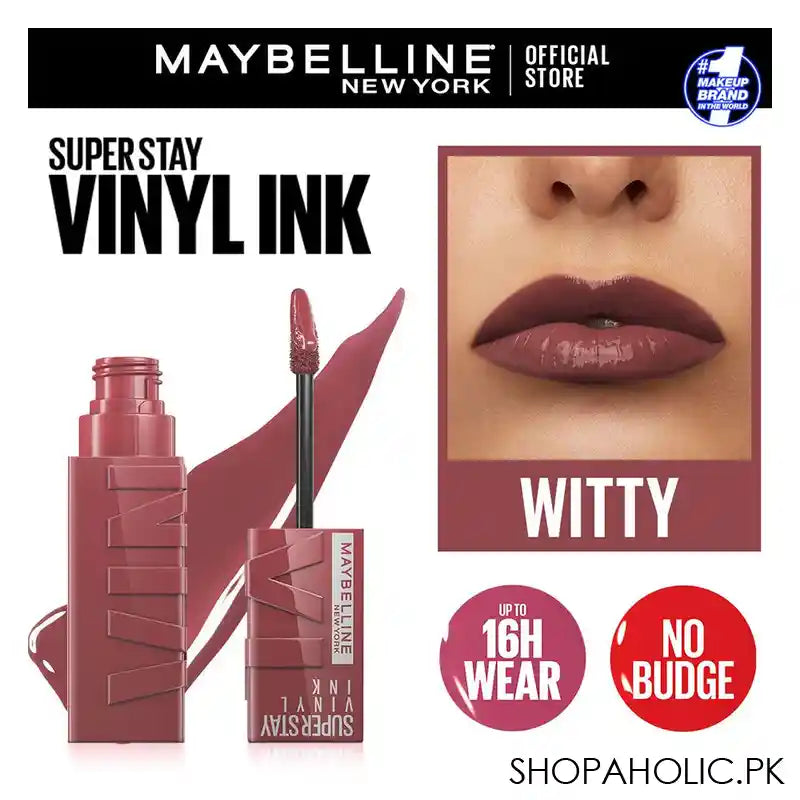 Maybelline New York Superstay Vinyl Ink Longwear Liquid Lipstick, 40, Witty - Main Image
