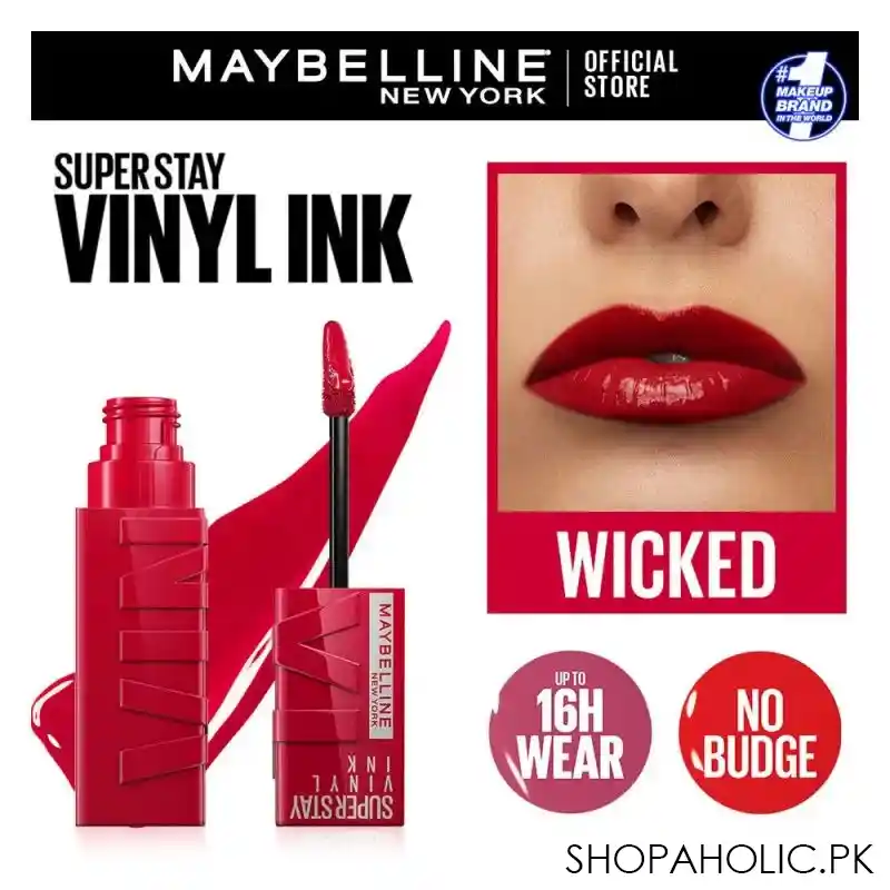 maybelline new york superstay vinyl ink longwear liquid lipstick, 50, wicked main image