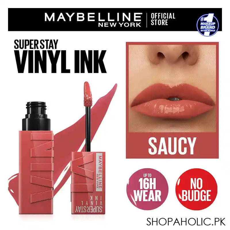 Maybelline New York Superstay Vinyl Ink Longwear Liquid Lipstick, 65, Saucy - Main Image