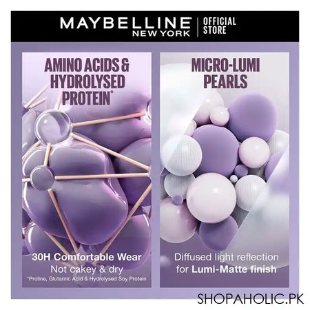 Maybelline Superstay Lumi Matte Liquid Foundation With SPF-16, 30H Weightless Longwear, 30ml, 220 - Image 4
