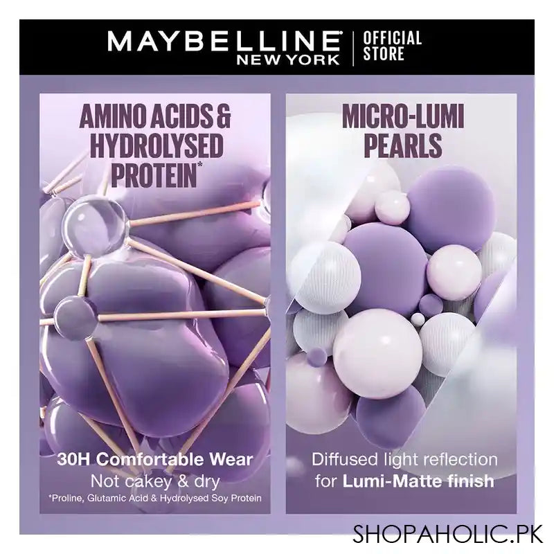 Maybelline Superstay Lumi Matte Liquid Foundation With SPF-16, 30H Weightless Longwear, 30ml, 220 - Image 4