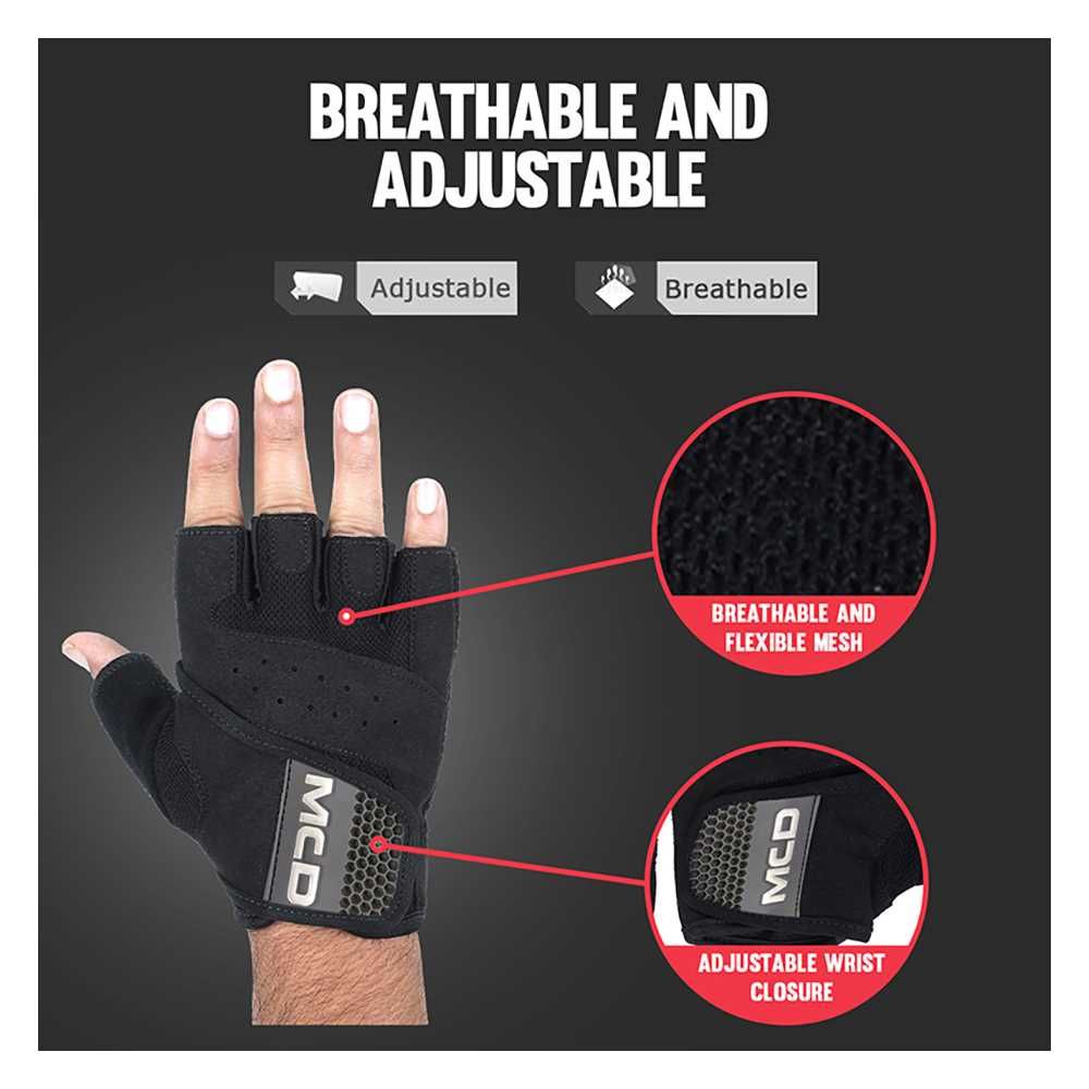 MCD Gym Gloves Pair, Jet Black - Image 2
