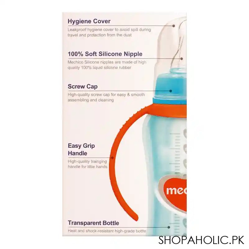 Mechico Shine Handle Feeding Bottle, 275ml - Image 3