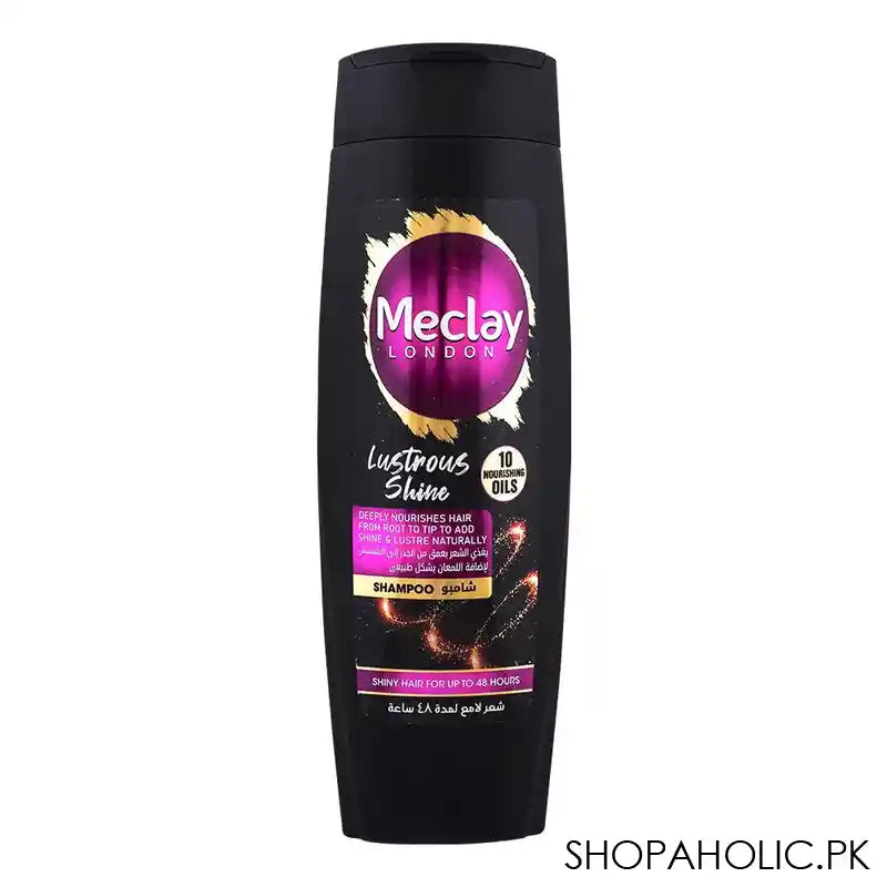 Meclay London 10 Nourishing Oils Lustrous Shine Shampoo, For Shiny Hair, 360ml - Main Image