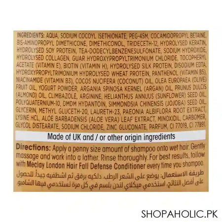 Meclay London Collagen Minoxidil Biotin Hair Fall Defense Shampoo, Prevents Hair Fall, 360ml - Image 2