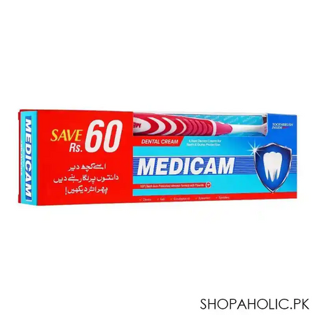 medicam dental cream, toothbrush pack, 180g main image