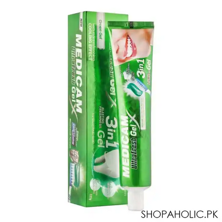 medicam ultra fresh green gel toothpaste, 125ml main image