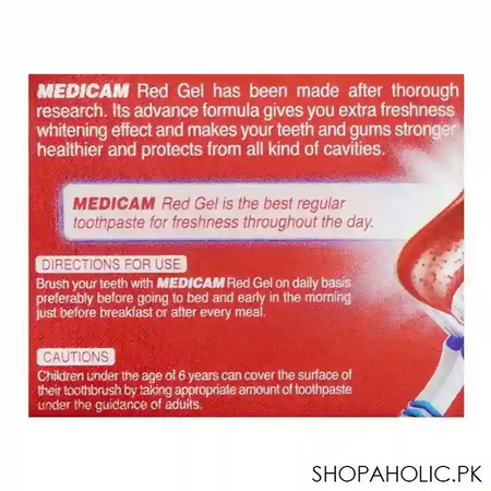 medicam ultra fresh red gel toothpaste, 125ml image3