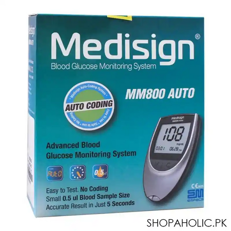 medisign advanced blood glucose monitoring system, mm800 auto image2