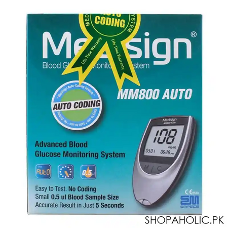 medisign advanced blood glucose monitoring system, mm800 auto image3