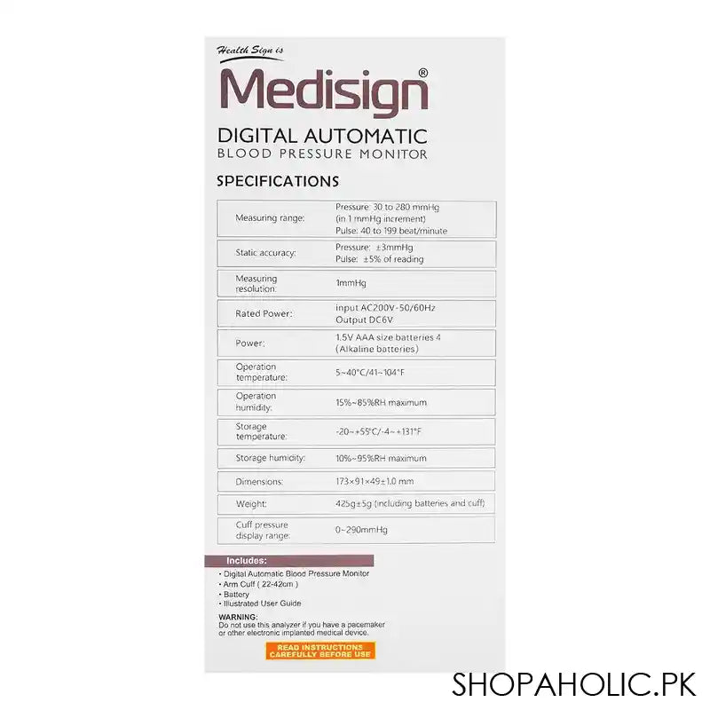 Medisign Blood Pressure Monitor, BPM-36 - Image 2