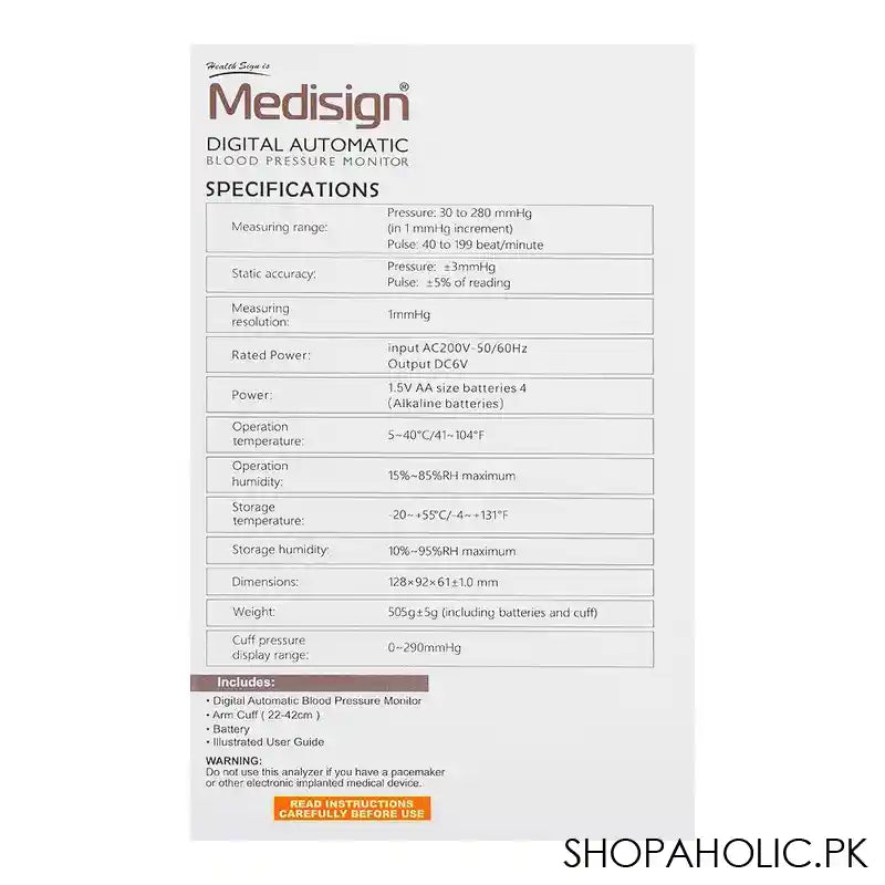 Medisign Blood Pressure Monitor, BPM-68 - Image 4