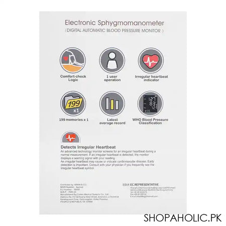 Medisign Blood Pressure Monitor, Contec-08E - Image 4