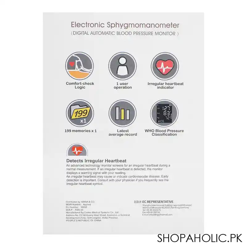 Medisign Blood Pressure Monitor, Contec-08E - Image 4