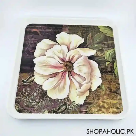 melamine square printed tray   large main image