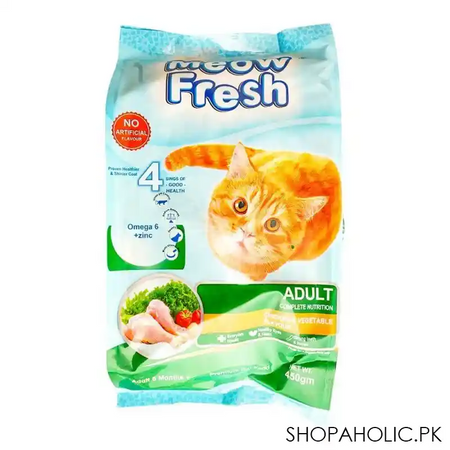 meow fresh adult 6 months+ chicken & vegetable, 450g main image