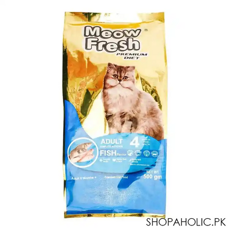 meow fresh premium diet adult 6 months+ fish, 500g main image