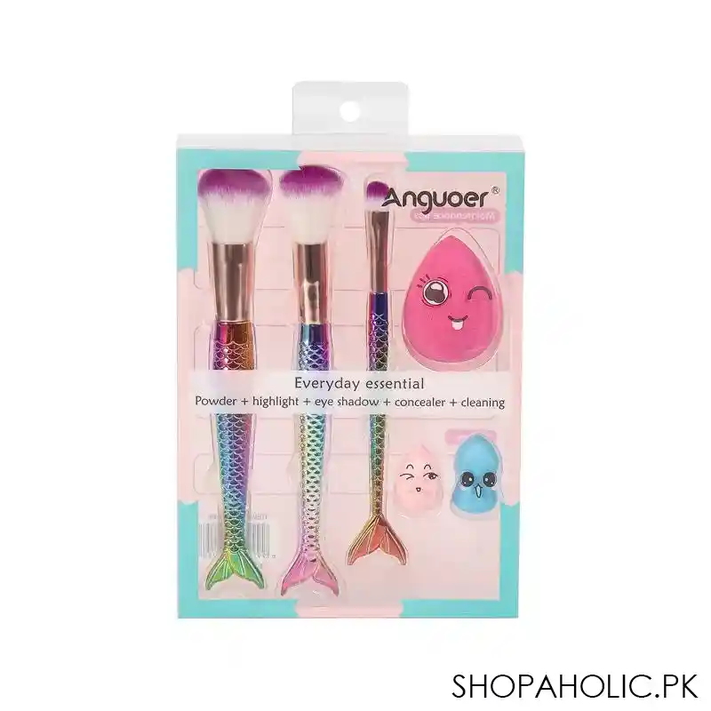 mermaid makeup brush set with blender image4