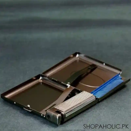 metal cigarette case with butane gas lighter image4