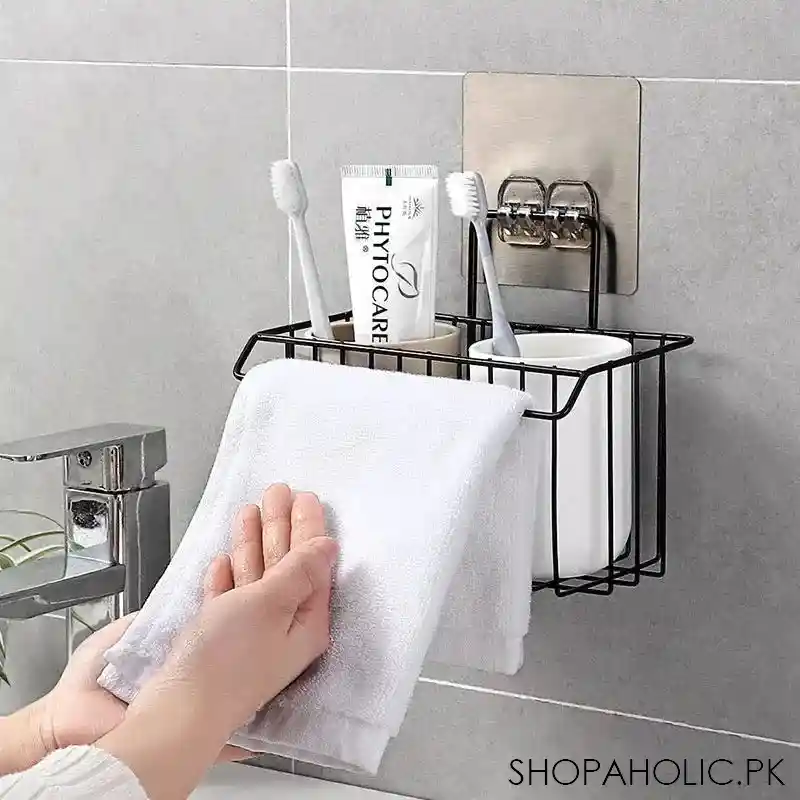 metal sponge holder with towel stand main image