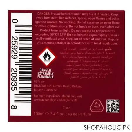milton lloyd color me dark red femme eau de parfum, for women, 100ml image3